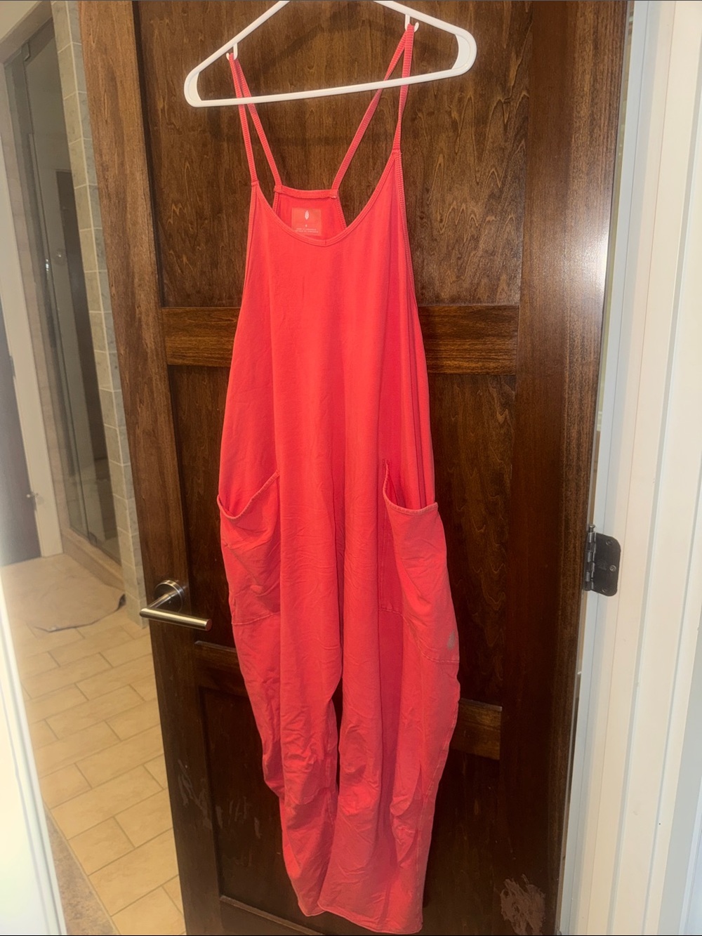 Free People Hotshot Onsie- coral pink color